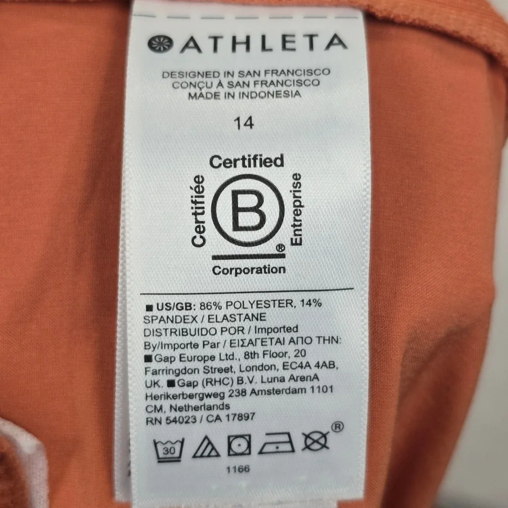 Athleta Brooklyn Heights Ankle Pants Orange Terracotta 14 198671 Womens Stretch‎